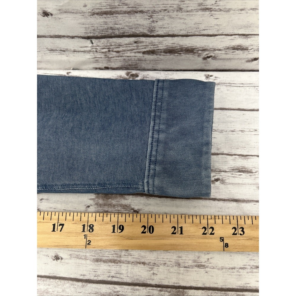 Lululemon Mens Shirt XL Blue Commission Chambray Casual Golf Oxford Stretch - Picture 6 of 9